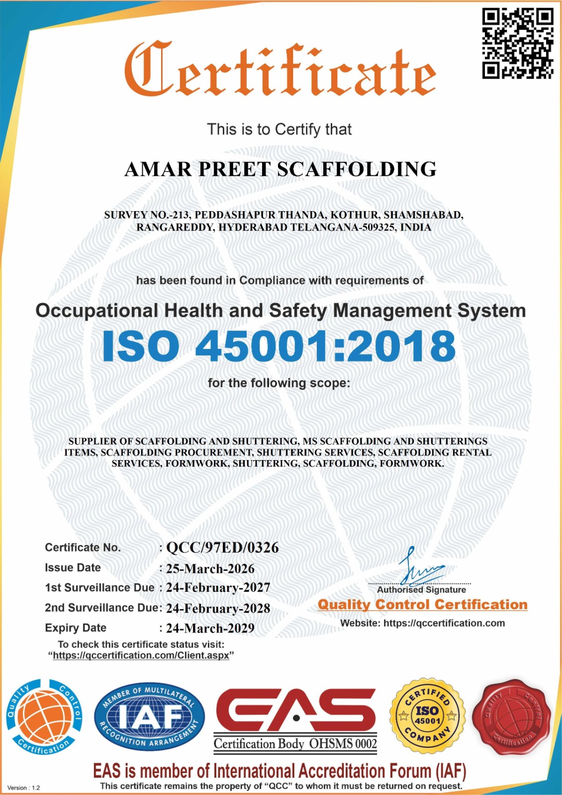 ISO 45001:2018 Certification